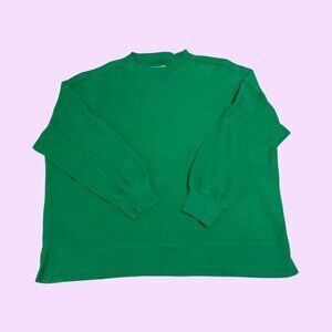 Aerie Big Chill Textured Crewneck Sweater, Bright Green, Size L